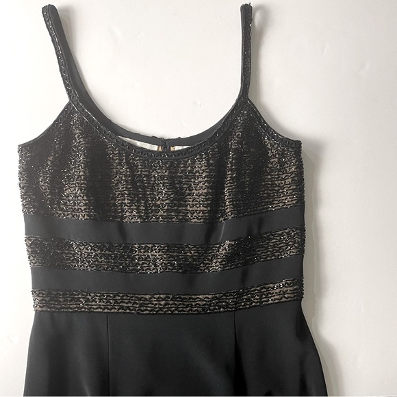 OLEG CASSINI BLACK TIE Silk & Beaded Formal Evening Gown Vintage 90’s Gown Black - Picture 13 of 15